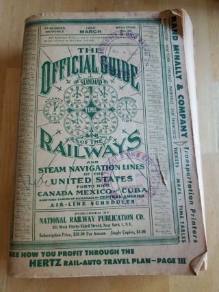 Rand Mcnally Official Guide Of The Railways,  March 1956