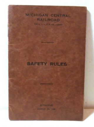 1926 Michigan Central Railroad Safety Rules Booklet