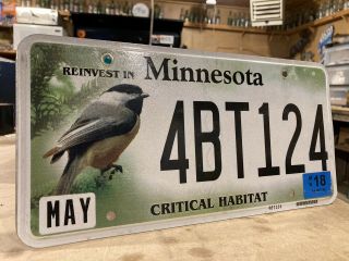 License Plate,  Minnesota,  Critical Habitat,  Bird: Chickadee