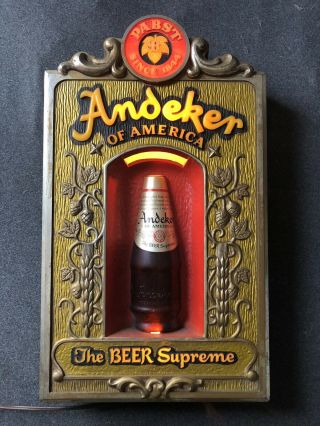 Pabst Vintage Andeker Of America The Beer Supreme Bar Lighted Sign Pbr Blue