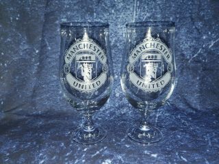 Manchester United Beer Glasses 2 X 500 Ml