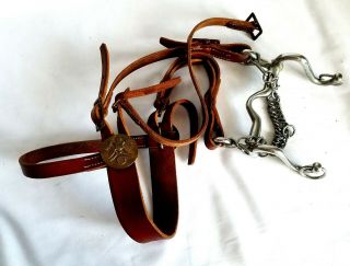 Us Calvary Horse Headstall Bit Bridle Us Eagle Emblem Leather Strapping C.  1900
