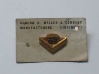 Rare 1954 Cadillac Certified Craftsman Pin On Card Gordon Miller & Co