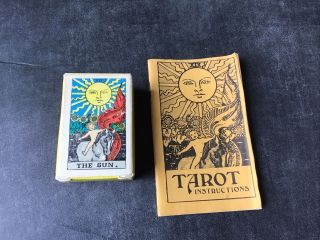 Vtg 1968 Albano - Waite The Sun 78 Card Miniature Tarot Deck W/ Instructions Book