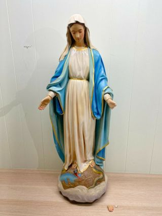 32 " Vintage Statue Of The Blessed Virgin Mary
