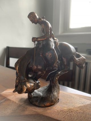 Bronze Bucking Bronc Horse Rodeo Cowboy Trophy