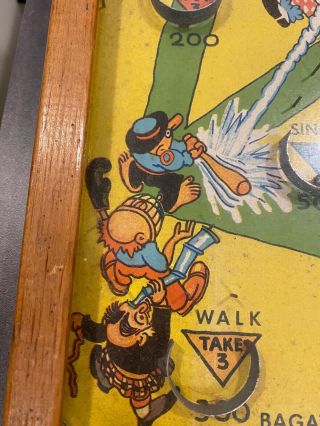 Vintage 1930s Poosh - M - Up Jr.  Table Top 4 - in - 1 Baseball Pinball Game 3