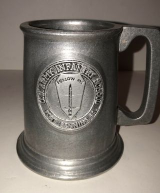 U.  S.  Army Infantry School Fort Benning Ga Mug Stein Vintage Rare Heavy Metal