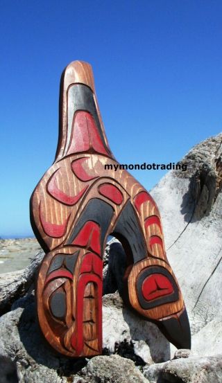 Northwest Coast Native First Nations Art Carved Whale Jumping,  Indigenous Art
