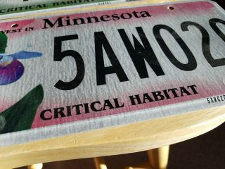 2015 Minnesota critical habitat license plate Lady Slipper flower MN 15 (s - av) 2