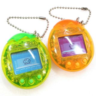 Tamagotchi Mesutchi Osutchi Clear Green Orange 2p Bandai Vintage Virtual Pet