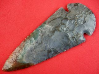 Indian Artifact 4 3/16 Inch Ohio Flint Ridge Dovetail Point Indian Arrowheads