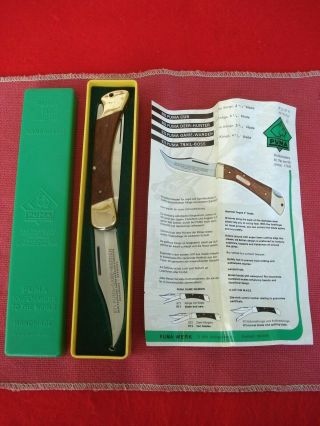 Vintage Puma 971 Game Warden Knife In Case / Box Papers,  49571,  Wood,  Saw Blade