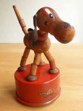 Wakouwa Vintage Wooden Spotted Dog Push Puppet Metal Base – Triang L Bros London