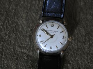 Vintage Girard Perregaux Watch Gyromatic,  Leather Strap.  10kt Gold Filled Bezel.