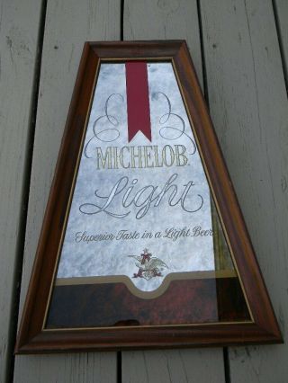 Sweet Vintage 1978 Michelob Light Beer Sign Mirror Anheuser - Busch St.  Louis Mo.