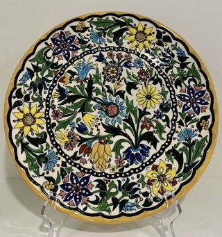 Los Castillo Hand Painted Decorative Plate Platter M Esther Torivio 13.  5” Mexico