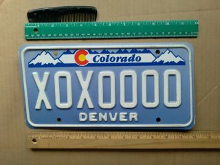 License Plate,  Colorado,  Denim,  Dmv Hugs And Kisses Sample,  X0x0 000