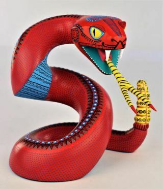 Oaxacan Wood Carving Rene Xuana Snake Serpent Oaxaca Mexican Folk Art Alebrije