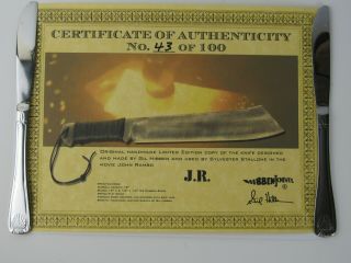 GIL HIBBEN RAMBO IV LIMITED EDITION JR KNIFE 43/100 SYLVESTER STALLONE LILE 3