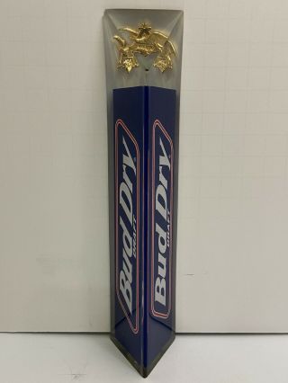 Vintage Bud Dry Draft Beer Tap Handle Old Stock Man Cave Bar Ready