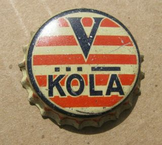 V Kola Cola Soda Toledo Ohio Oh Levey Bev.  Cork Era Bottle Cap Crown