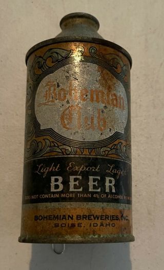 Bohemian Club Light Export Lager Beer 12 Oz Cone Top Beer Can - Boise,  Idaho