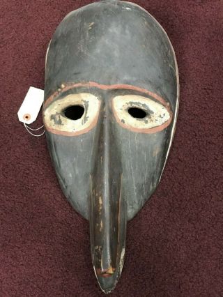 Vintage Antique African Mask Wood Carved Tribal