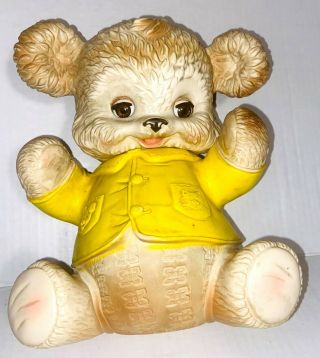 Vintage 1962 Edward Mobley Arrow Rubber Buster Bear Sleepy Eyes Squeak Toy - Top