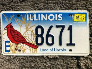 2010 Illinois License Plate Environmental Specialty 8671 Cardinal Graphic Euc