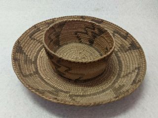 Pima Indian Basket Plate Tray Cup Rare Shape Tight Weave Cond.