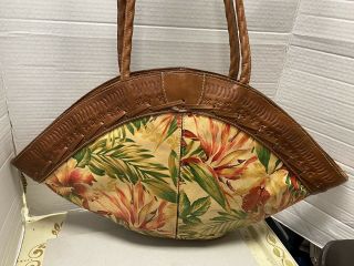 Patricia Nash Vintage Large Painted Leather/ Tooled Large Purse/tote