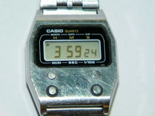Vintage Casio Digital Watch Model 52qs - 14 Stainless Steel Made In Japan