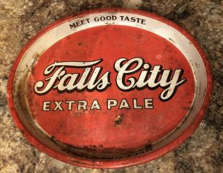 Rare Vintage Falls City Beer Metal Tray,  Extra Pale Louisville,  Ky.