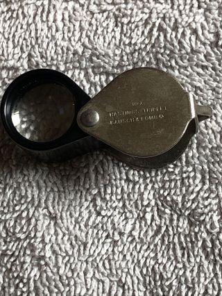 Vintage Bausch & Lomb 10x Hastings Triplet Magnifier Jeweler Loupe &