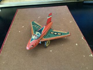 Vintage 1930’s Japan Tin / Litho Small Friction Airplane