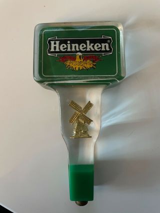 Vintage Heineken Tap Handle With Gold Windmill Brewery Beer