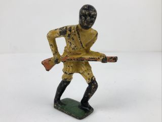 Vintage Manoil Barclay Grey Iron African Ethiopian Soldier Officer Toy Figure