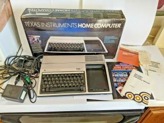Vintage Texas Instruments Home Computer Ti - 99/4a With Box And Paperwork