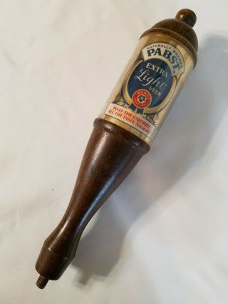 Vintage Bar Advertising Pabst Extra Light Beer Tap Pull Handle Wood