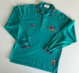 Barcelona Fc 1992/95 Kappa Polo Football Shirt L Mens Vintage Soccer Jersey