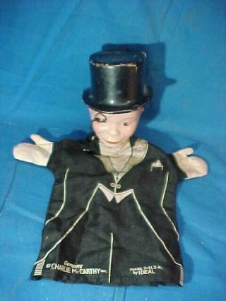1930s Charlie Mccarthy Composition Head Hand Puppet By Ideal