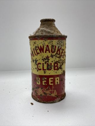 1940s Milwaukee Club High Profile Cone Top Beer Can Irtp Schlitz Wisconsin