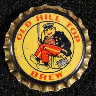 Old Hill Top Brew Cork Beer Bottle Cap Haehnle Jackson,  Michigan Crown Mi