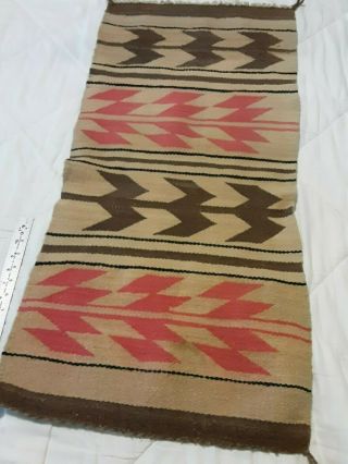 vintage native american navaho? handmade.  saddle blanket rug 38 in x 18 in 2