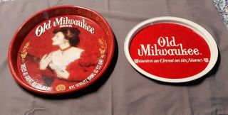 2 Old Milwaukee Beer Tin Serving Trays