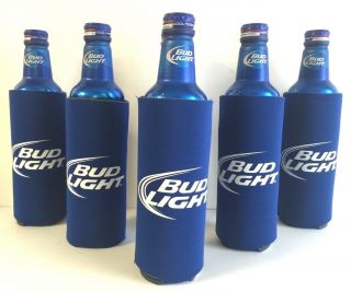 Bud Light Beer Koozie Fits 16 Oz Aluminum Can Classic Logo Six (6) - & F/s