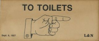 L & N Railroad Toilet Directional Sign