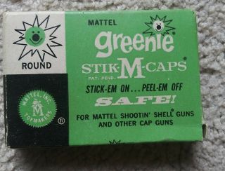 Nos 1958 Mattel Greenie Stik - M Toy Caps 120 Shots W/ Box