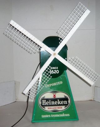 Vintage Heineken Beer Windmill Lightup Sign Van Munching